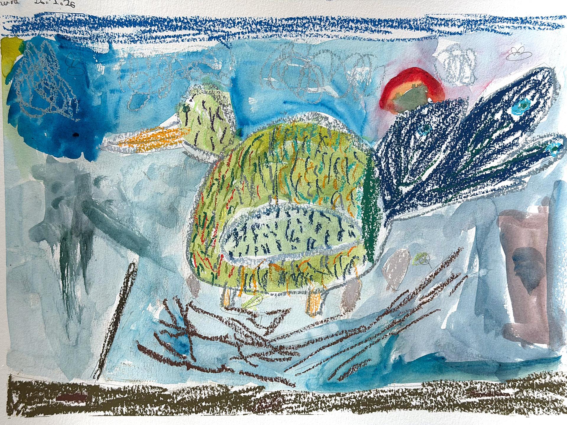 Bird — dry and wet