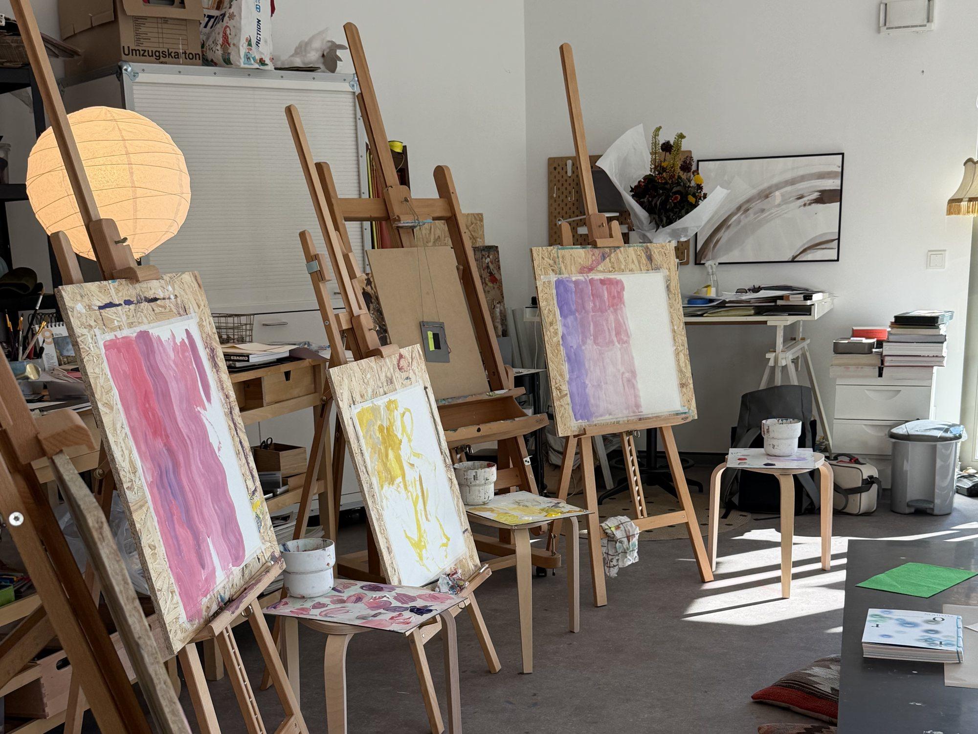 Easels, after an afternoon